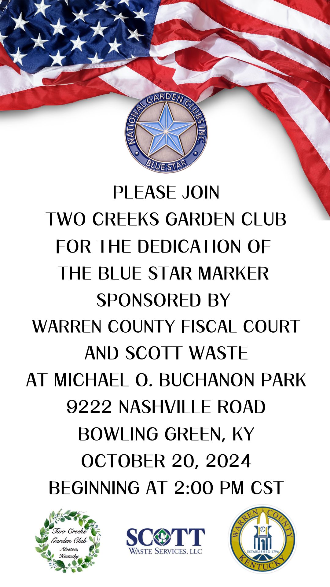 Blue Star Marker Dedication - Michael O. Buchanon Park